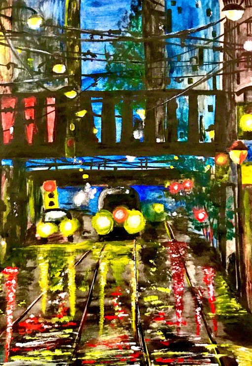 Lively Yet Lonely (ART_8278_60266) - Handpainted Art Painting - 8in X 12in