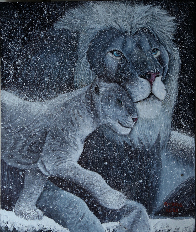 Grim Lion (PRT_8067_60231) - Canvas Art Print - 15in X 18in