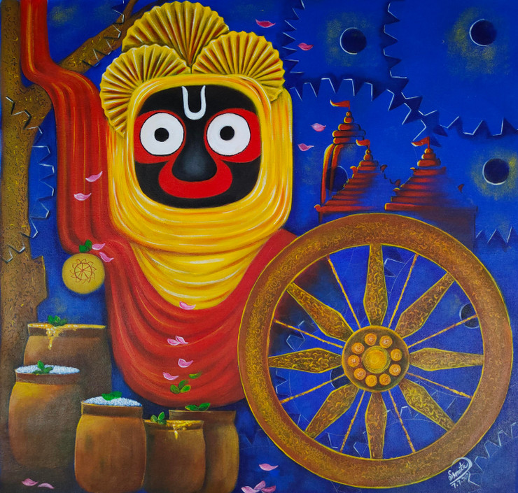 JAI JAGANNATH (ART_7352_60932) - Handpainted Art Painting - 24in X 24in