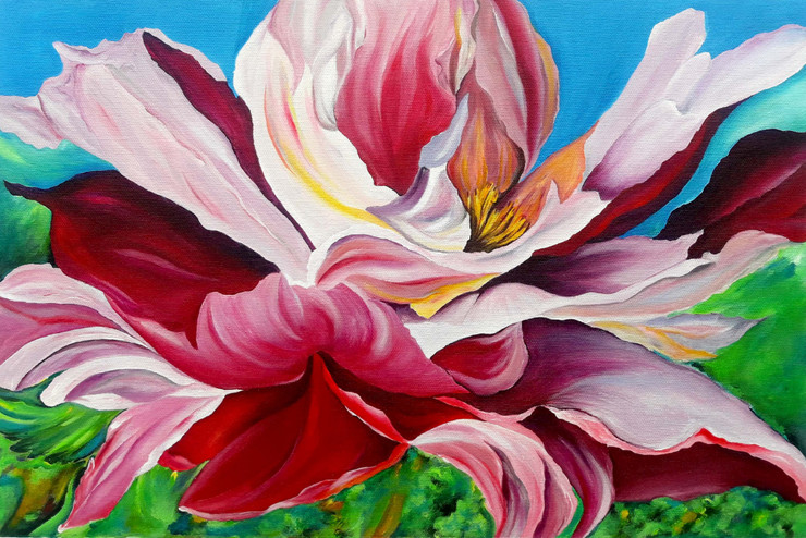 Single Flower Painting (ART_8034_60872) - Handpainted Art Painting - 18in X 12in