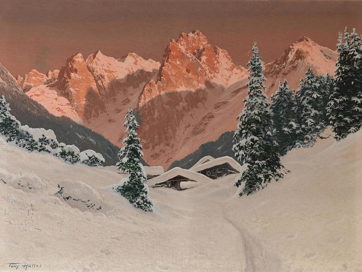 Sunset In The Kaisertal By Toni Haller (PRT_10619) - Canvas Art Print - 26in X 20in
