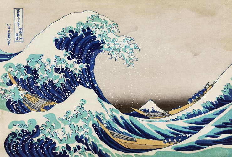 The Great Wave Of Kanagawa By Katsushika Hokusai (PRT_10743) - Canvas Art Print - 37in X 25in