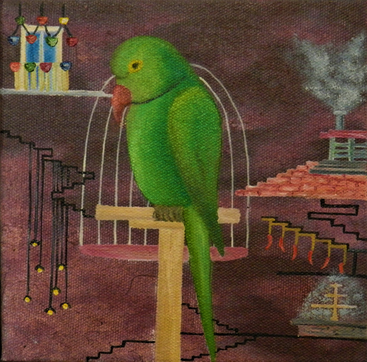 Untitled (ART_8326_61020) - Handpainted Art Painting - 6in X 6in