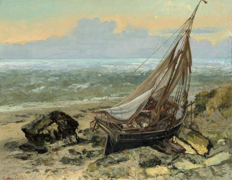 The Fishing Boat (1865) By Gustave Courbet  (PRT_10725) - Canvas Art Print - 20in X 15in