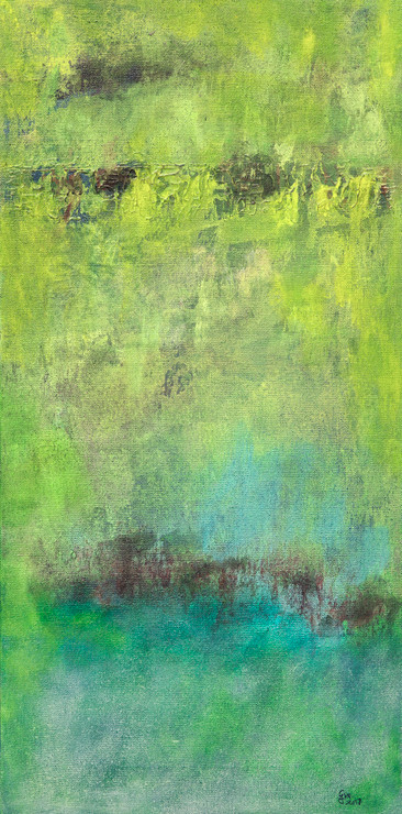 Untitled (ART_1286_51345) - Handpainted Art Painting - 12in X 24in