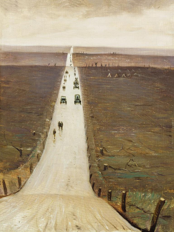 The Road From Arras To Bapaume By Christopher R W Nevinson (PRT_10749) - Canvas Art Print - 28in X 38in