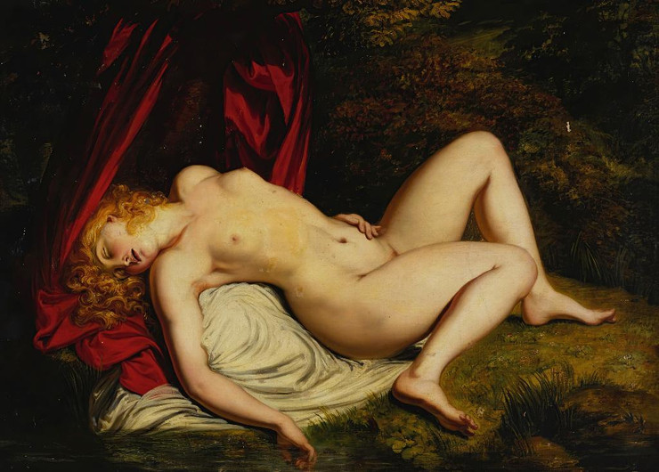 Reclining Nude By Guy Head (PRT_10765) - Canvas Art Print - 28in X 20in