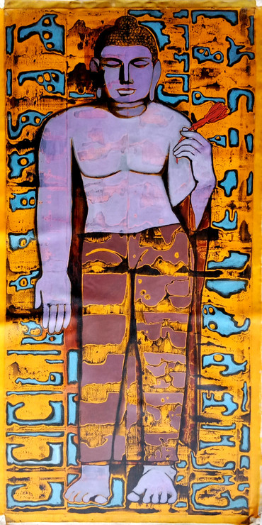 Lord Buddha (ART_8091_61474) - Handpainted Art Painting - 30in X 60in