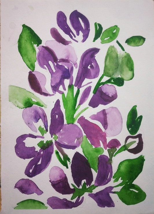 Flower (ART_8314_61410) - Handpainted Art Painting - 9in X 6in