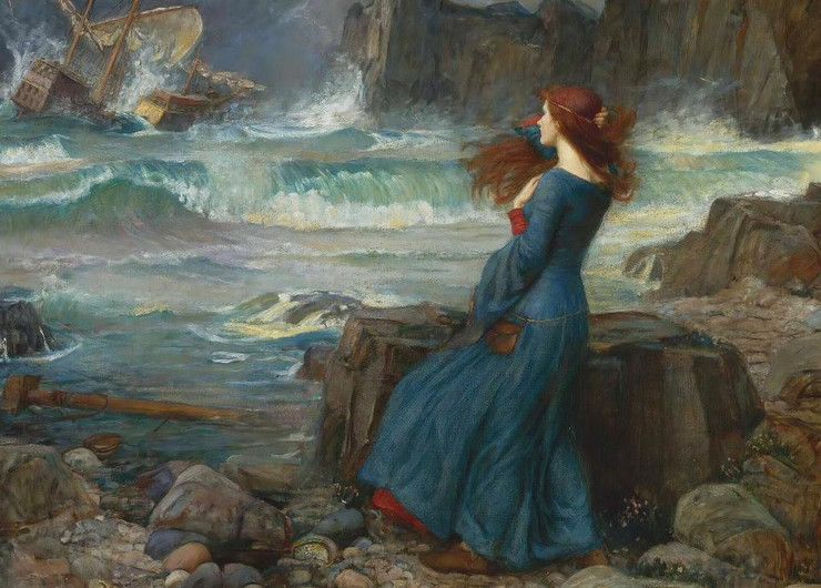 Miranda The Tempest (1916) By John William Waterhouse (PRT_10821) - Canvas Art Print - 26in X 19in