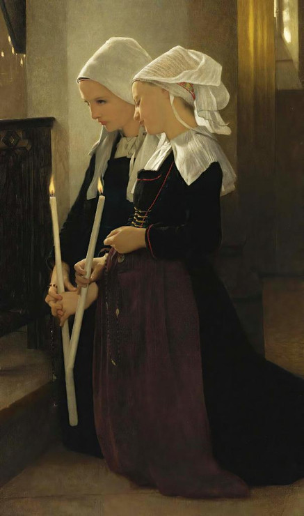 Le Voeu √Ä Sainte-Anne-D‚Äôauray (1869) By William Adolphe Bouguereau (PRT_10840) - Canvas Art Print - 17in X 29in