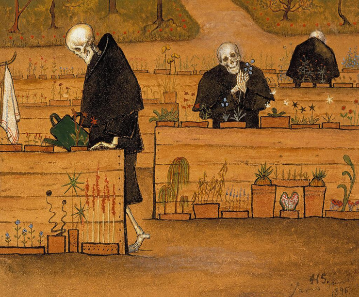 The Garden Of Death (1896) By Hugo Simberg (PRT_10861) - Canvas Art Print - 23in X 19in