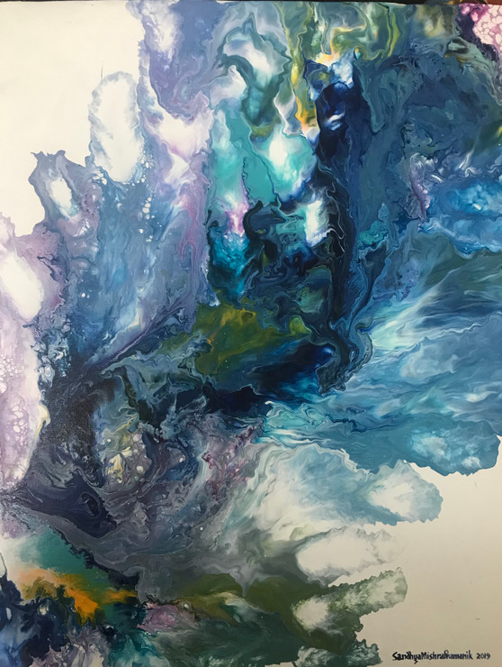 Dutch Pour (ART_8370_62232) - Handpainted Art Painting - 12in X 16in