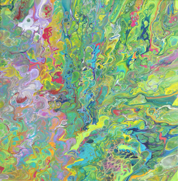 Flowing Colours 1 (ART_6586_62431) - Handpainted Art Painting - 20in X 20in