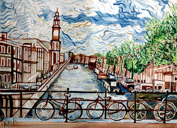 A  BEATY OF AMSTERDAM (ART_6175_62500) - Handpainted Art Painting - 40in X 30in