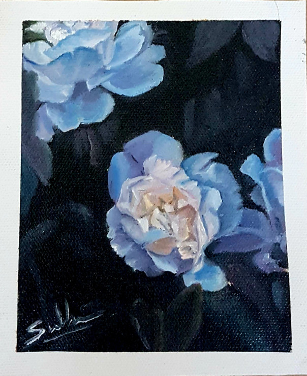 White beauties (ART_7455_62308) - Handpainted Art Painting - 4in X 6in