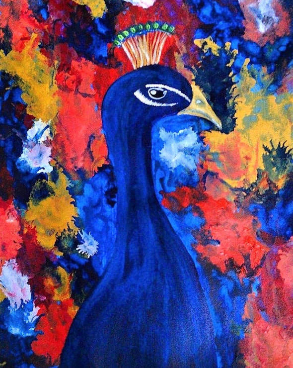 The Messenger (ART_8037_56492) - Handpainted Art Painting - 12in X 16in