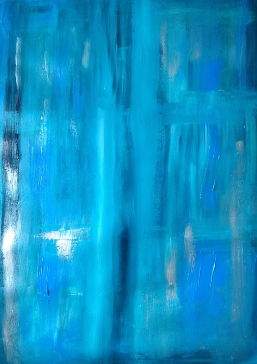 Blue (ART_7042_62511) - Handpainted Art Painting - 12in X 16in