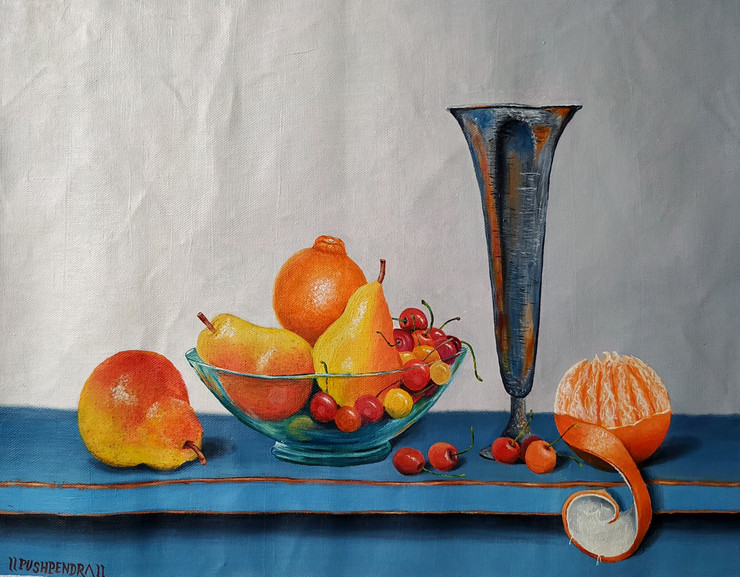 ORANGES (ART_5291_62694) - Handpainted Art Painting - 17in X 13in