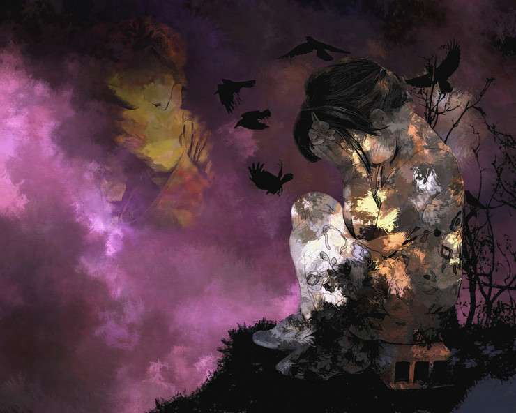 Abstract Figurative (PRT_7809_62865) - Canvas Art Print - 36in X 28in