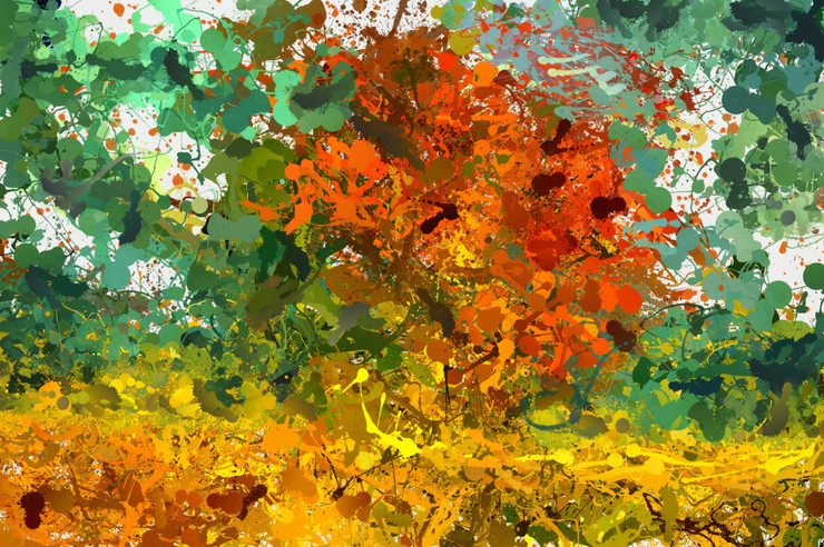Digital abstract (PRT_7809_62799) - Canvas Art Print - 42in X 27in