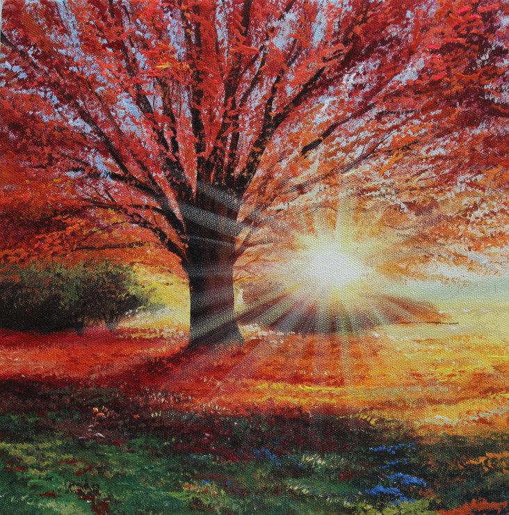 Landscape Scenery Painting (ART_3319_63450) - Handpainted Art Painting - 24in X 24in