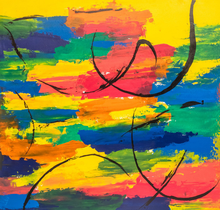 The Playful Child (ART_8418_63624) - Handpainted Art Painting - 60in X 60in