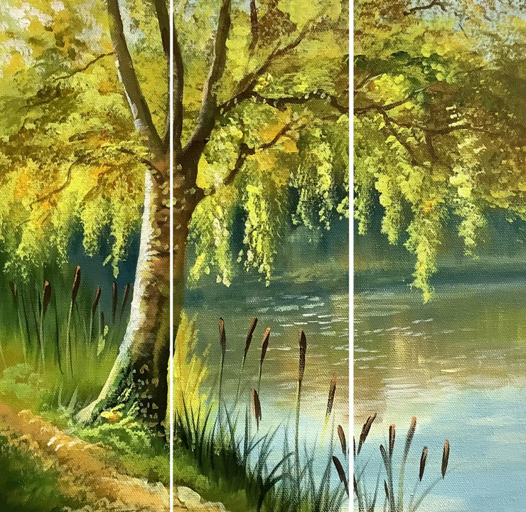 HEAVEN SCENERY MULTI-PIECES BY ARTOHOLIC (ART_3319_63580) - Handpainted Art Painting - 36in X 24in