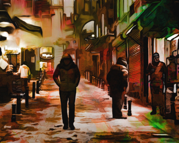 Alone Town (PRT_7809_63774) - Canvas Art Print - 36in X 28in