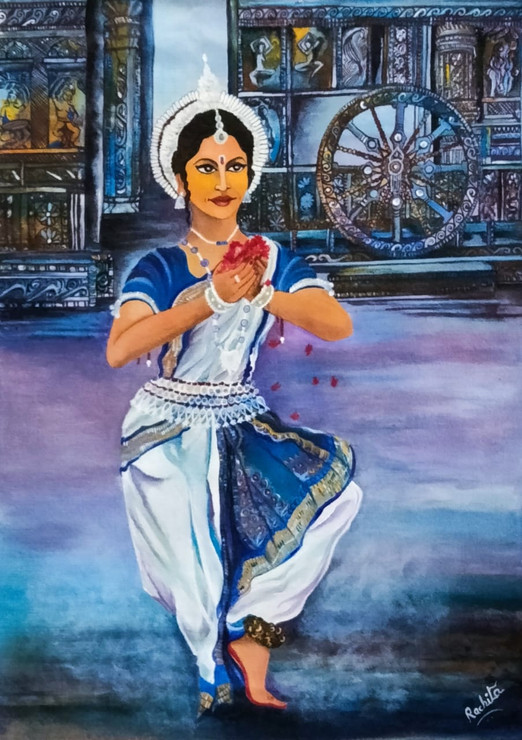 Dance For Love (ART_7440_55323) - Handpainted Art Painting - 16 in X 22in
