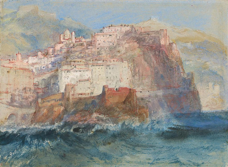 Genoa, From The Sea, Looking Up To The Church Of Santa Maria Assunta In Carignano By Joseph Mallord William Turner (PRT_12531) - Canvas Art Print - 23in X 17in