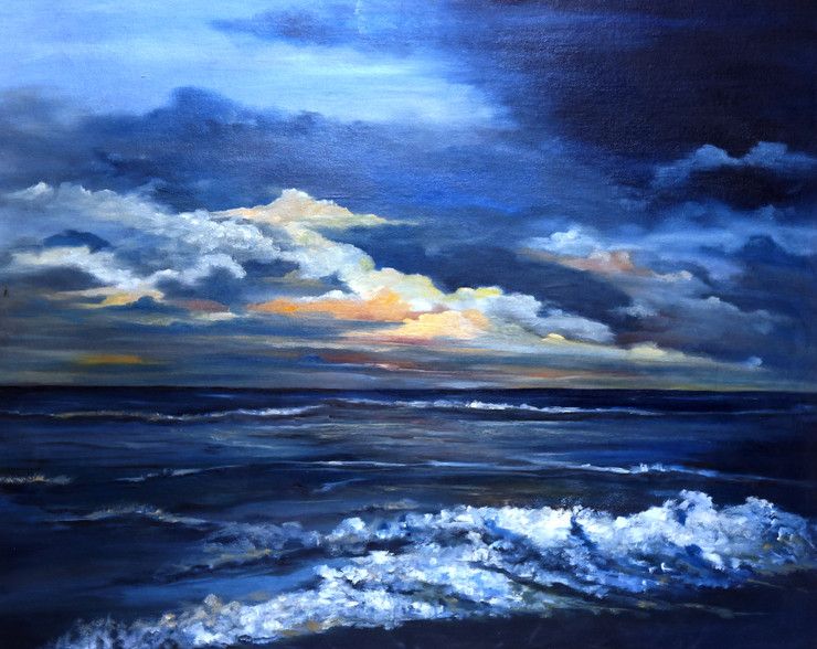 Ocean (ART_8435_64091) - Handpainted Art Painting - 30in X 24in