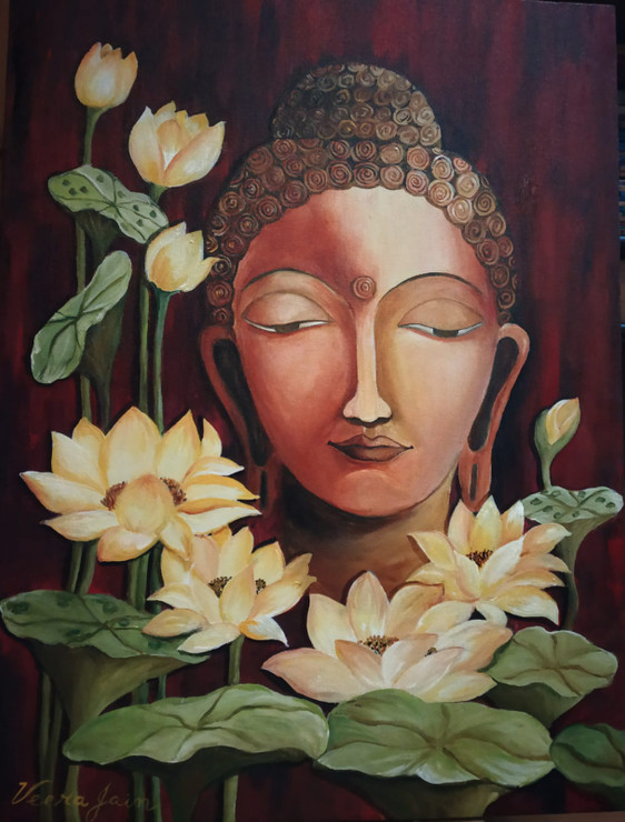 Tranquility (ART_3827_64055) - Handpainted Art Painting - 18in X 24in