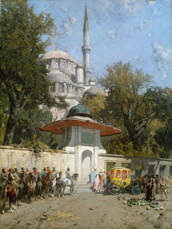 A Mosque (1872) By Alberto Pasini (PRT_12381) - Canvas Art Print - 17in X 22in
