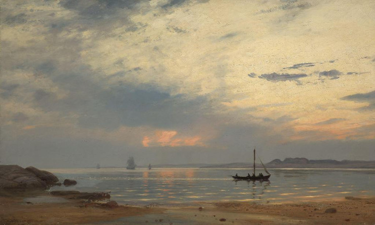 Evening At Hvaler (1879) By Amaldus Nielsen (PRT_12509) - Canvas Art Print - 23in X 14in