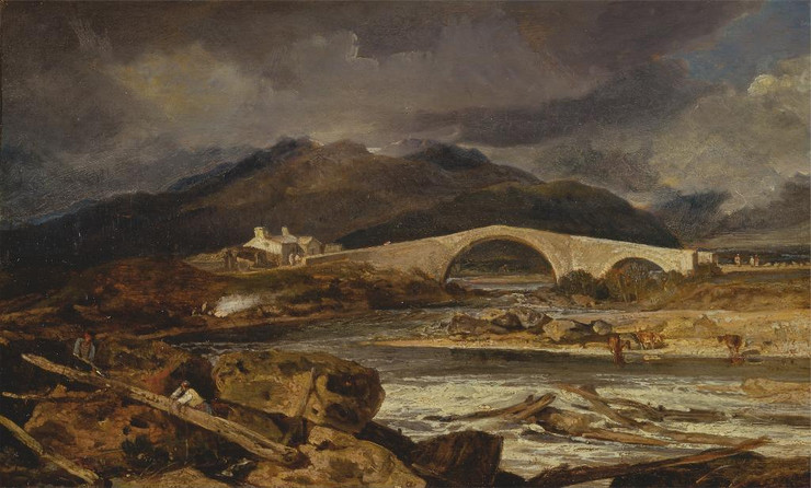 Tummel Bridge, Perthshire (1802) By Joseph Mallord William Turner (PRT_12537) - Canvas Art Print - 27in X 16in