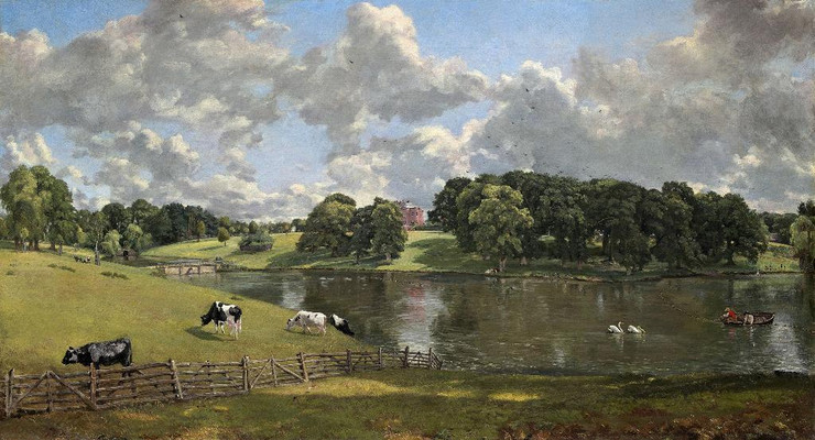 Wivenhoe Park,Essex (1816) By John Constable (PRT_12527) - Canvas Art Print - 23in X 13in