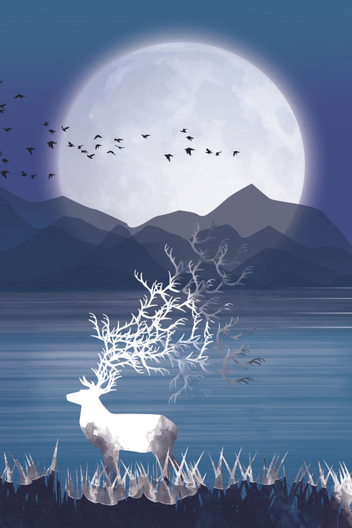 Digital Artwork647 (PRT_12980) - Canvas Art Print - 19in X 28in
