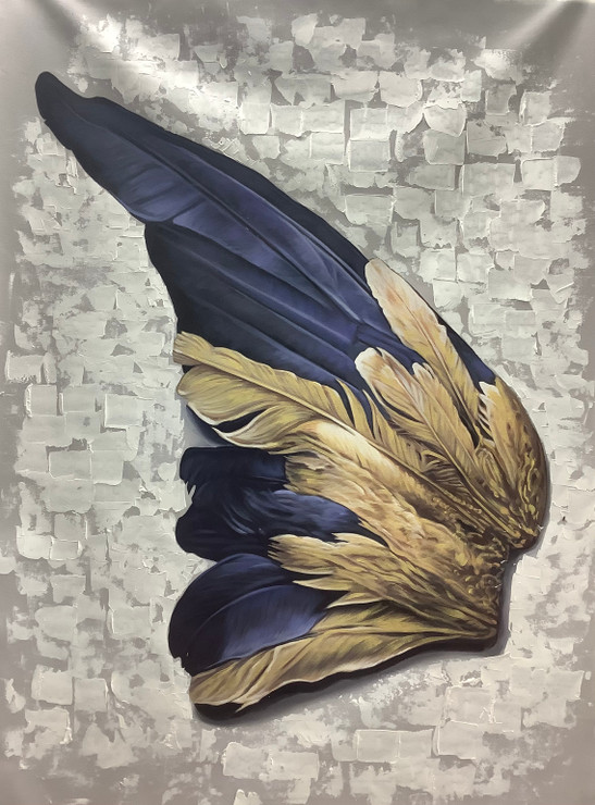 FEATHER PAINTING BY ARTOHOLIC (ART_3319_64461) - Handpainted Art Painting - 24in X 36in