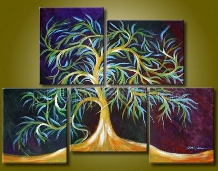 Absolutely Majestic  - 68in X 48in (Details Inside),RTCSC_68_6848,Oil Colors,Tree Life,Big Tree,Multi Piece Paintings,Museum Quality - 100% Handpainted - Buy Painting Online in India.