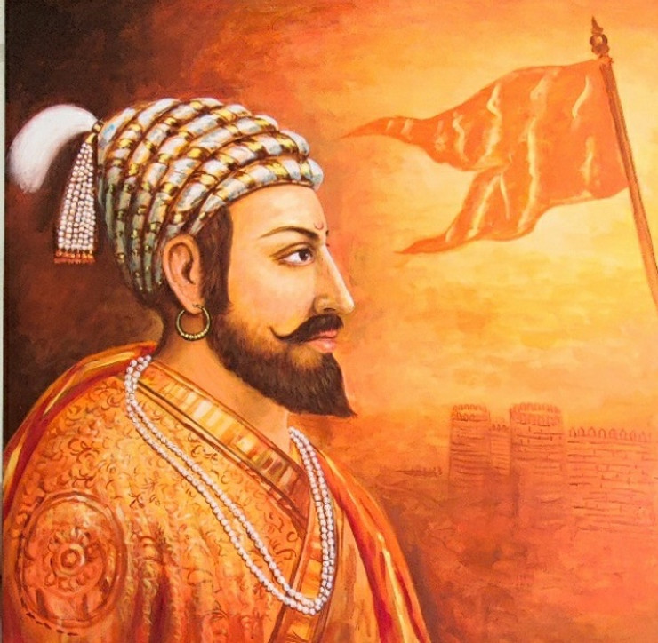 The Great Chatrapati Shivaji Maharaj (ART_7345_64216) - Handpainted Art Painting - 36in X 36in