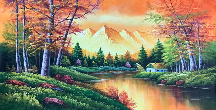 Landscape Scenery Painting (ART_3319_64472) - Handpainted Art Painting - 48in X 24in