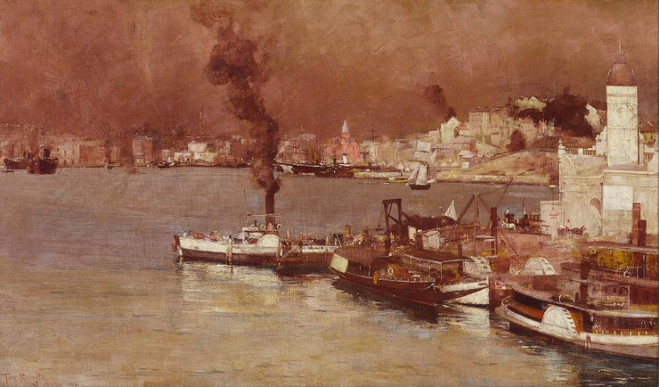 Tom Roberts An Autumn Morning, Milson's Point, Sydney (PRT_13203) - Canvas Art Print - 28in X 17in