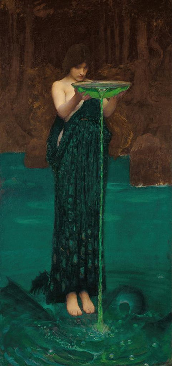 Circe Invidiosa (1892) By John William Waterhouse (PRT_13179) - Canvas Art Print - 15in X 32in