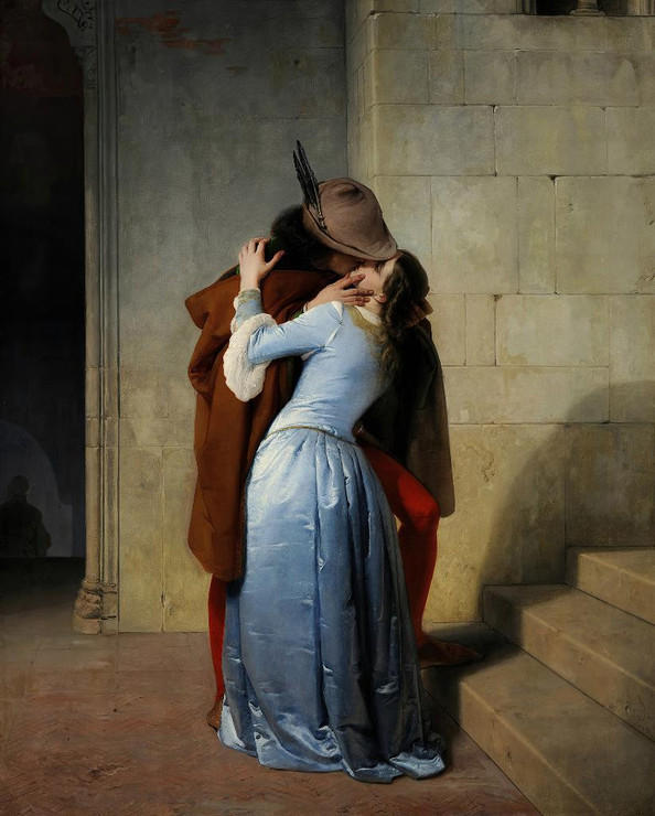 The Kiss (1859) By Francesco Hayez (PRT_13178) - Canvas Art Print - 22in X 27in