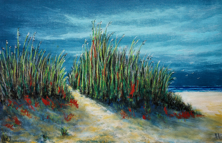 Seashore (ART_8466_64608) - Handpainted Art Painting - 25in X 16in