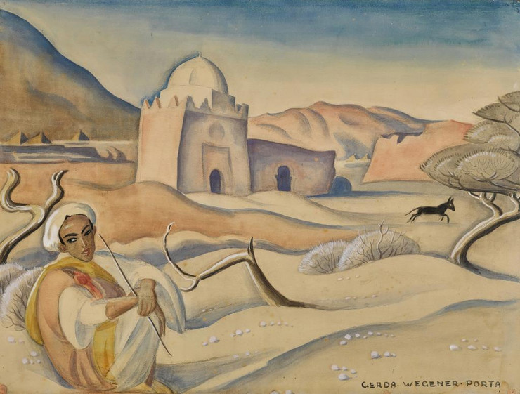 Shepherd In The Atlas Mountains By Gerda Wegener (PRT_13695) - Canvas Art Print - 19in X 14in