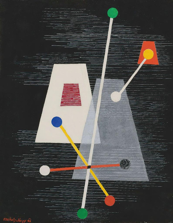 Truncated Pyramids (1946) By L√°szl√≥ Moholy Nagy (PRT_13737) - Canvas Art Print - 17in X 21in