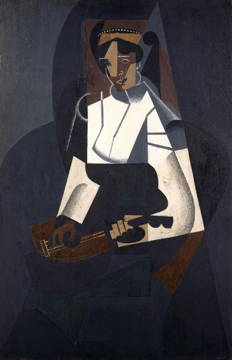 Woman With Mandolin (1916) By Juan Gris (PRT_13760) - Canvas Art Print - 24in X 37in