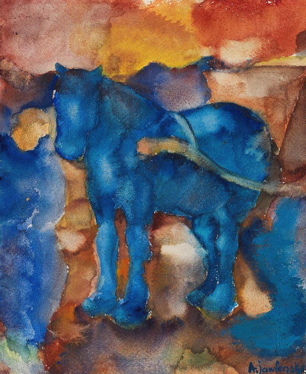 Blaues Pferd (1915) By Alexej Von Jawlensky (PRT_13770) - Canvas Art Print - 24in X 30in